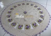 tapete Redondo floral lilas